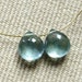 AAA Moss Aquamarine Faceted Heart Briolettes - 8mm - PAIR