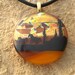 Dichroic Fused Glass Jewelry - Horse Pendant - Sunset Desert - Fused Dichroic Glass Pendant & Necklace 022912p103