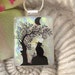 Cat Necklace -Cat Jewelry -Dichroic Glass Pendant -Cat - Dichroic Fused Glass Jewelry - Waiting For the Full Moon 050312p108