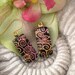 Dichroic Glass Earrings - Golden Pink Swirls - Dichroic Fused Glass Jewelry- Surgical Steel - 14KT GF - 051912e117