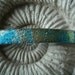 Sparkling Golden Green to Aqua Fused Dichroic Glass Barrette 120508b103