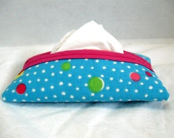 Dots Tissue Holder Bright Turquoise Tissue Cozy