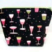 Make Up Bag Cocktails Cosmetic Zippered Pouch Happy Hour