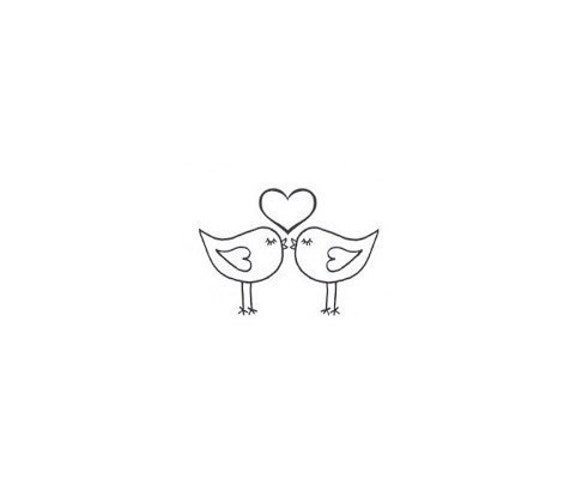 Download Cute Love Birds Kissing Mounted Rubber Stamp