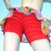 Tie Dye Bloomer Skirt Halloween Party Hula OOAK Biker Skort Upcycled ruffle panties Adult S M Costume Hooping Skort
