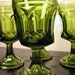 vintage 1970s thumbprint peridot green glasses