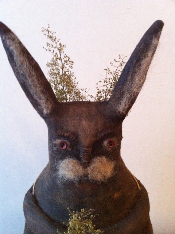 Primitive Folk Spring Easter Bunny Rabbit Pattern Chickadee