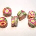 Hand made floral patterned Yo Yo beads set of 6