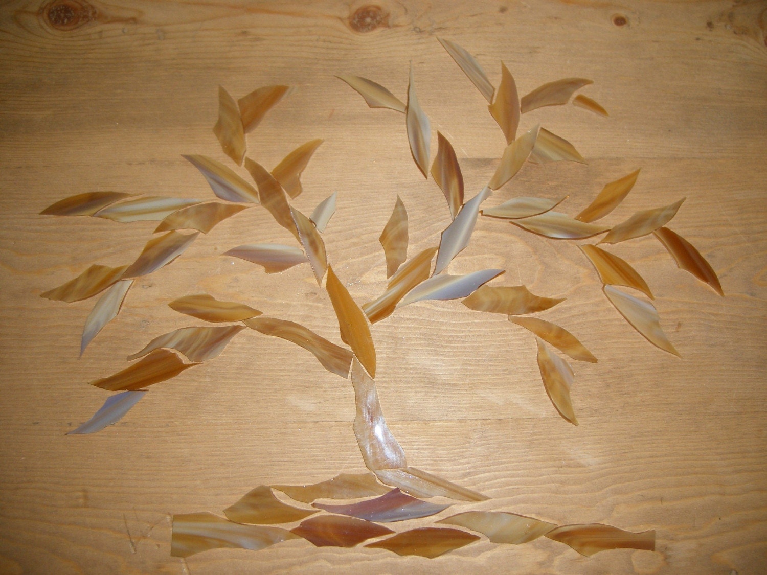Light Brown Stained Glass Shards for Mosaic Designing