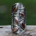 FREE SHIPPING and 15% OFF - Autumn tree - tiger eye, sunstone and sterling silver ring