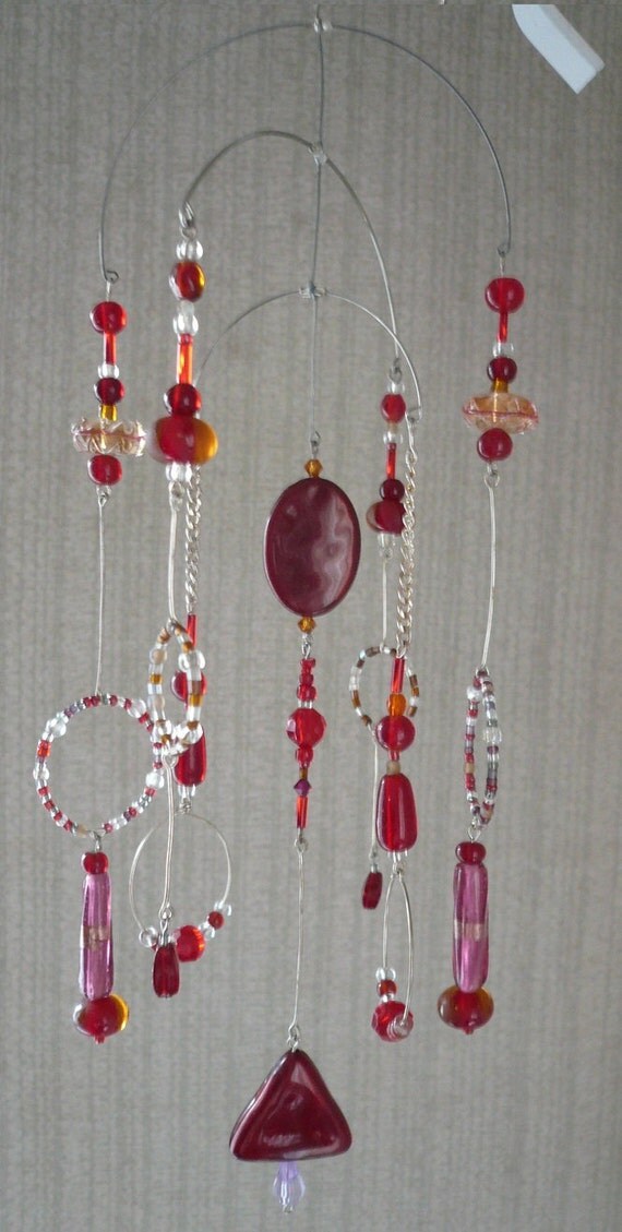 Red beaded light catcher mobile