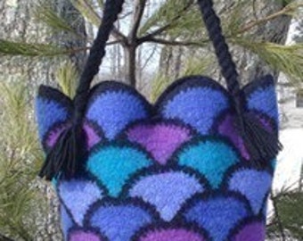 Felted Crochet Stained Glass Flower Bag -pattern ...