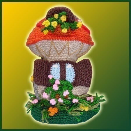Amigurumi Pattern Crochet Mushroom House DIY by DeliciousCrochet