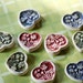 DIY Set of 9 Pretty Hand Made Tile Hearts for Mosaics or Magnets