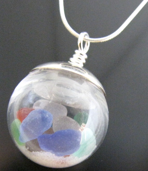 Sea Glass Jewelry Genuine Beach Glass Necklace Rare Colors