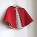 Little Red Riding Hood Infant or Toddler Cape - Sizes Newborn, 3M, 6M, 12M, 18M, 2T, 3T, 4T
