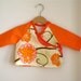 Newborn Baby Girl Kimono Set, Orange Flowers flannel top and pant set - newborn baby take home outfit