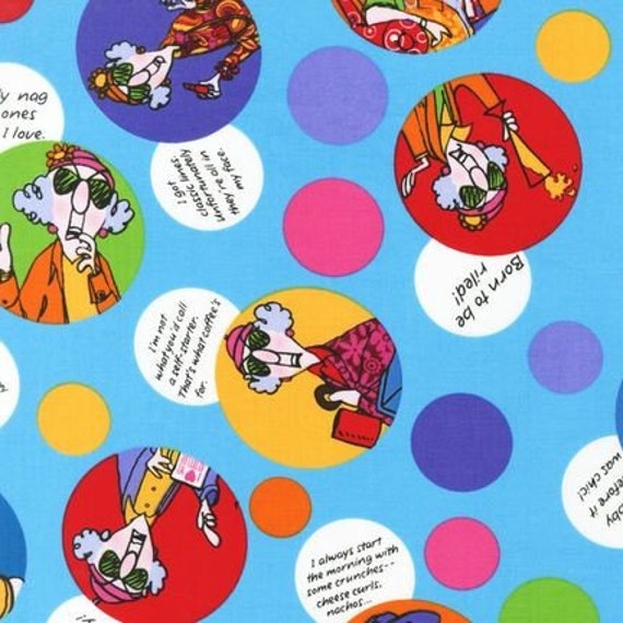 NEW Hallmark Maxine on Aqua Fabric By the Yard