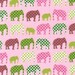 Laurie Wisbrun, Urban Circus Elephants Spring Pink Fabric - By the Yard