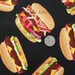 Burgers on Black Fabric - By the Yard