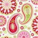 Pillow and Maxfield, Gypsy Bandana, Gypsy Paisley White Fabric - By the Yard