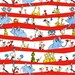 Dr. Seuss, Character Stripe Fabric - Remnant Size 28 Inches by 44 Inches