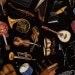 Dan Morris, Perfect Pitch, Musical Instruments Fabric on Black - By the Yard