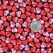 Hearts on Black Fabric - By the Yard