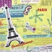 Suzuko Koseki, Paris Eiffel Tower Fashion on Yellow Green Japanese Fabric - By the Yard