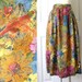 Vintage 1980s Colorful Impressionist Flower Print Full Pleated High Waisted Midi Skirt Size Small