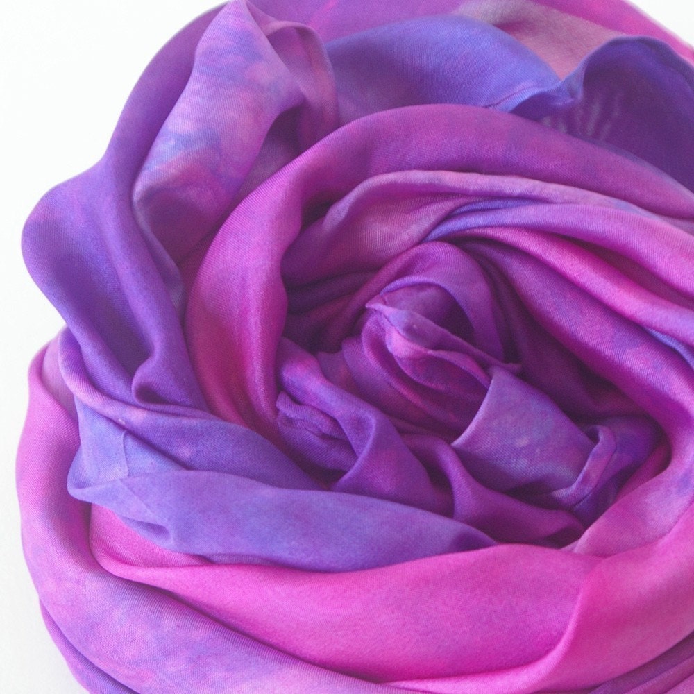 Silk Play Scarf Heart of the Hyacinth 35 by BeneathTheRowanTree