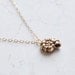 Spiral shell - antique gold charm necklace - simple jewelry