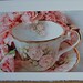 Blank Note Card, Pink Carnations Teacups Photo Note Card, Greeting Card, Mother's Day Card