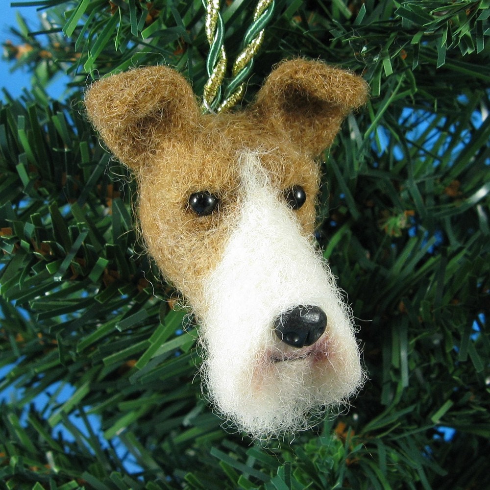 Wire Fox Terrier Ornament Needle Felted Dog Christmas