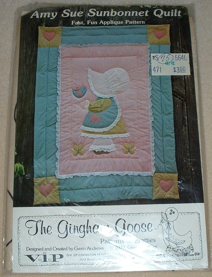 Sue Sunbonnet Quilt Pattern Gingham Goose