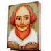 ORIGINAL art painting William Shakespeare AUTHOR SERIES one of a kind painting on wood by tascha