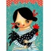ROOSTER farm girl spotted hen PRINT of original painting by tascha