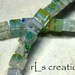 Millefiori Cubes Clear with Blue and Green Flowers 4x4mm - Combined Shipping