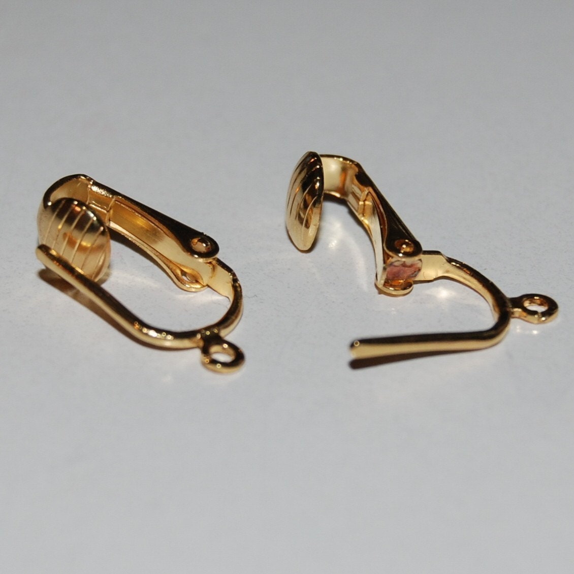 Pierced Look ClipOn Earring Components Gold Plated 10