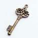4 pcs Antique Brass Double Heart Skeleton Key Charm 44x17mm Z-N1206-AB