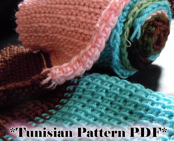 crochet stitch y Stitch Simple Crochet Scarf Tunisian PDF Pattern