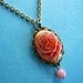 Pink and Cream Rose Limoges Cameo