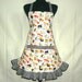 Retro Kitchen Apron, Sushi Menu, Hostess Style Apron with Ruffle