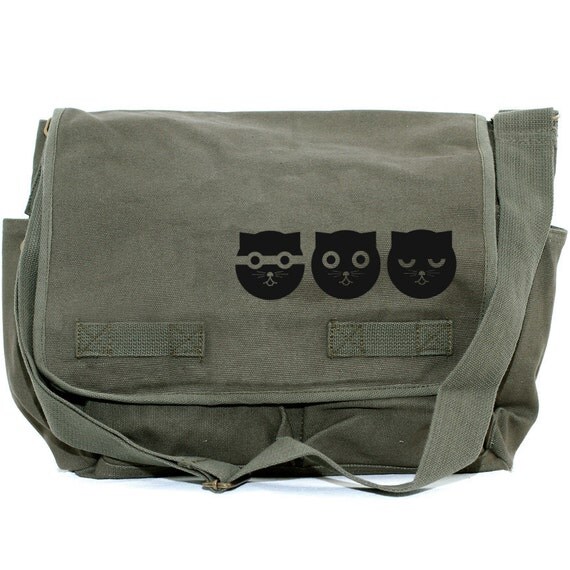 ... Bag, Cute Bag, Laptop Messenger Bag, Women's Messenger Bag, Cat Bag