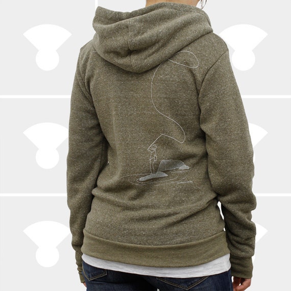 Women Hoodie Fly Fishing Zip Up Hoodie Sweatshirt