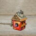 Funky Little BirdHouse Dice Necklace Charm - Summer Fun II - Art By Heather - Ready To Ship