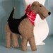 Airedale Terrier Wool Dog Friend \/ Ornament, Handsewn, 2-sided