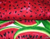 One Half Yard Bundle, Two Pieces, Quilt Fabric, Watermelon Slices on a White Background & Watermelon Seeds from Timeless Treasures, Supplies