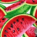 One Yard Cut Quilt Fabric, Red Ripe Juicy Watermelon Slices on White, All Over Pattern, Timeless Treasures, Sewing-Quilting-Craft Supplies