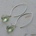Faceted Green Amethyst on Long Silver Wires